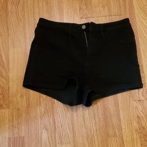 High waisted black jean shorts sz 14